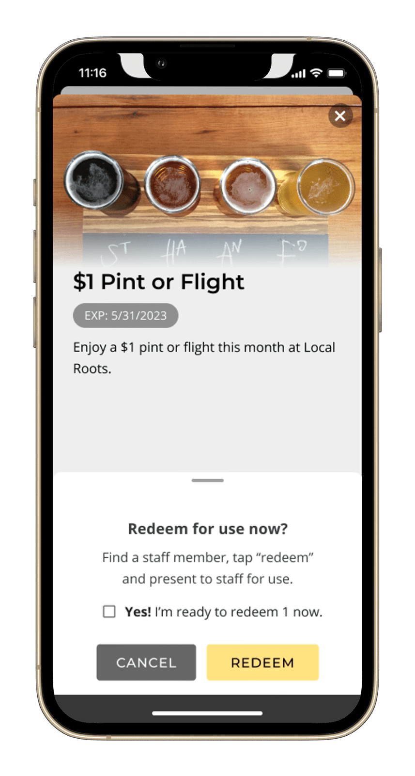 Redeem Brewery Membership Rewards in Brewery App