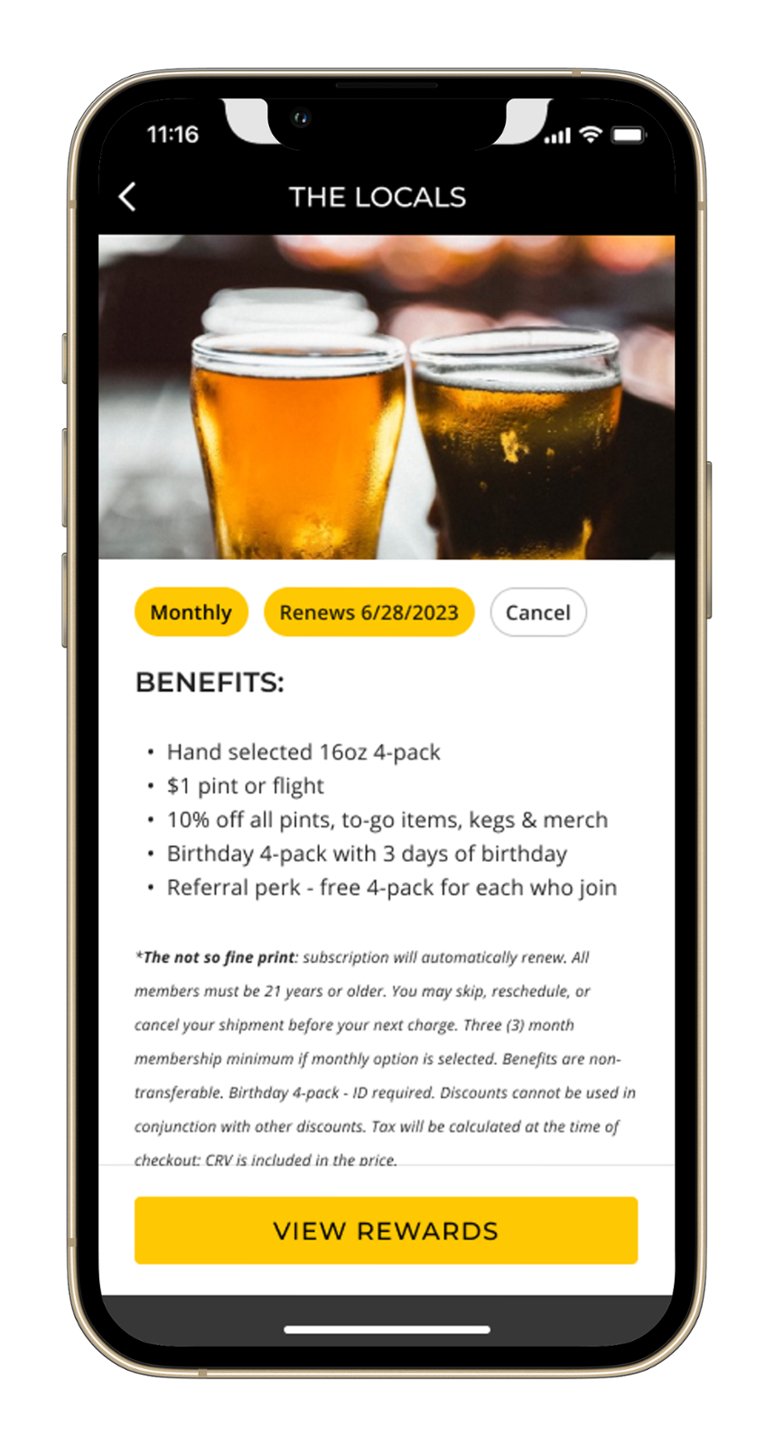 Brewery Membership, Membership Benefits